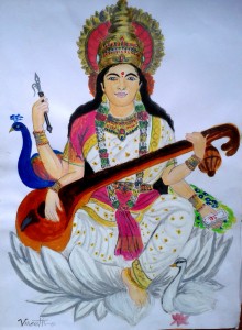 Painting saraswathi devi